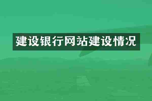 建设银行网站建设情况