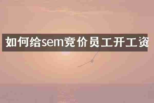 如何给sem竞价员工开工资