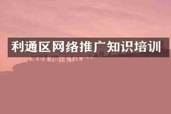 利通区网络推广知识培训