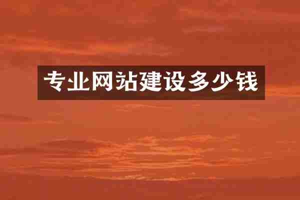 专业网站建设多少钱