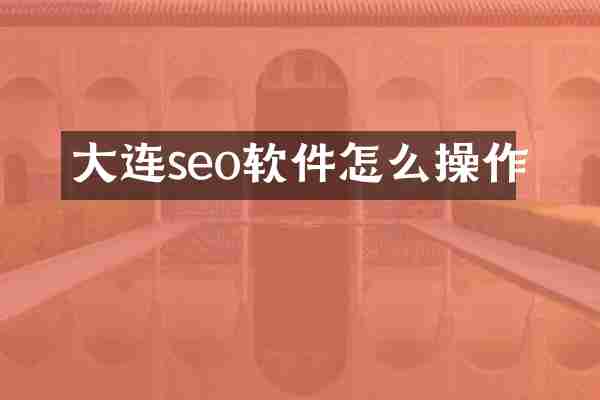 大连seo软件怎么操作