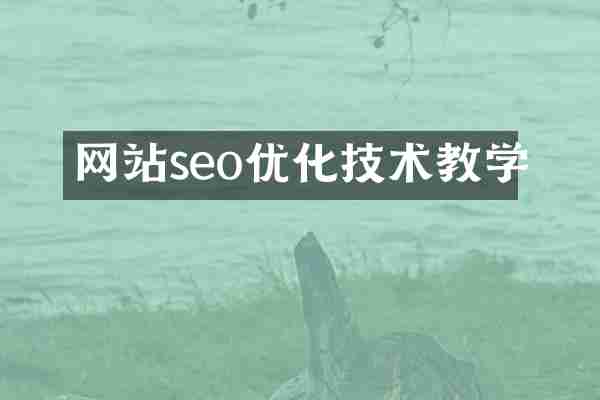 网站seo优化技术教学