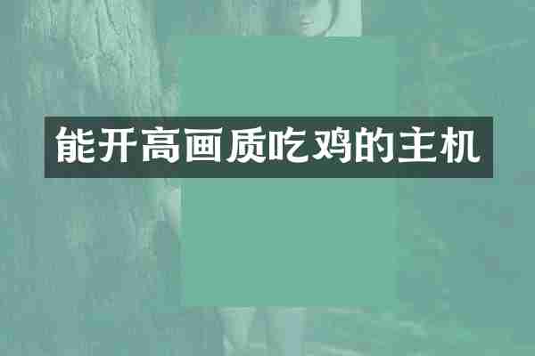 能开高画质吃鸡的主机