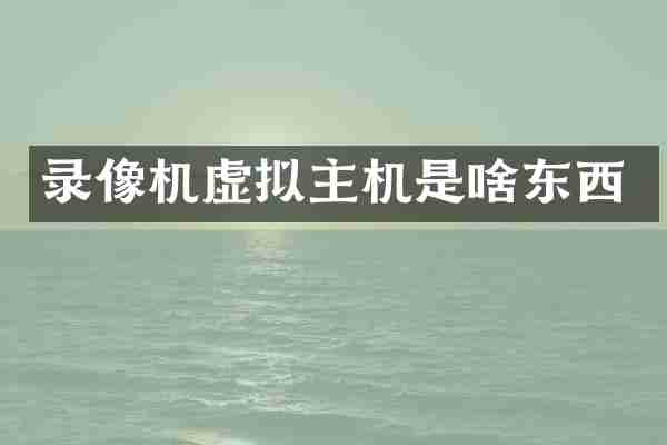 录像机虚拟主机是啥东西