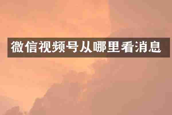 微信视频号从哪里看消息