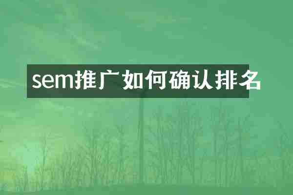 sem推广如何确认排名