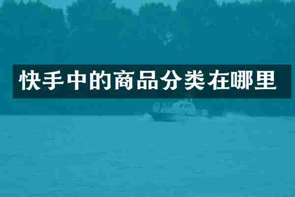 快手中的商品分类在哪里