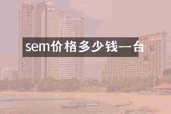 sem价格多少钱一台