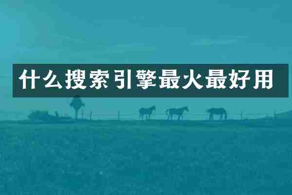 什么搜索引擎最火最好用