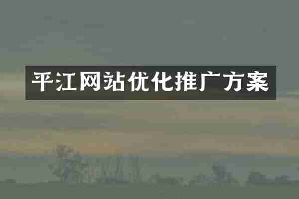 平江网站优化推广方案