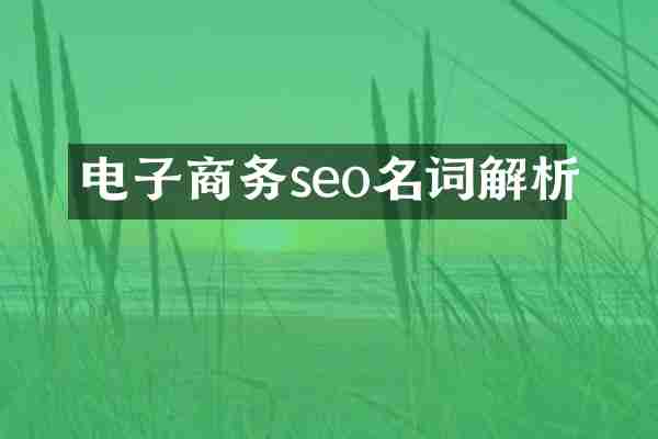 电子商务seo名词解析
