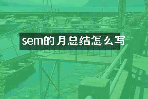 sem的月总结怎么写