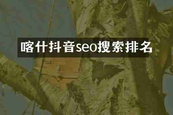 喀什抖音seo搜索排名