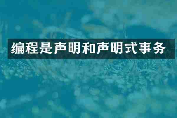 编程是声明和声明式事务