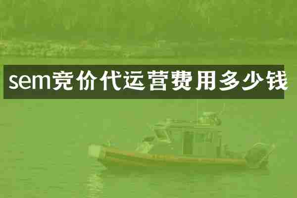 sem竞价代运营费用多少钱