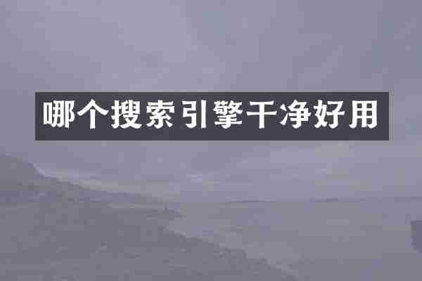 哪个搜索引擎干净好用