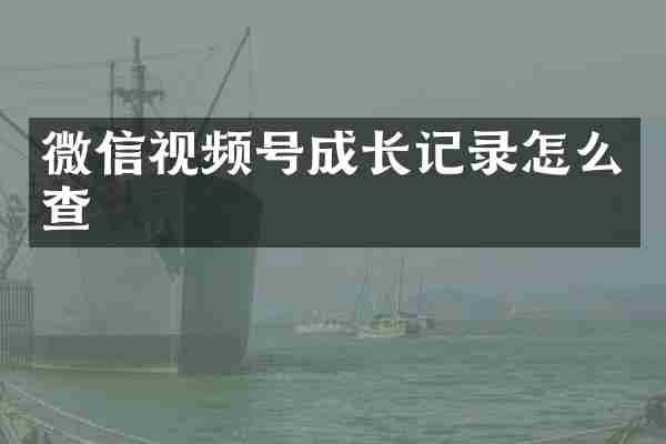 微信视频号成长记录怎么查