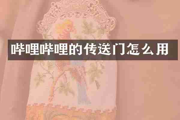 哔哩哔哩的传送门怎么用