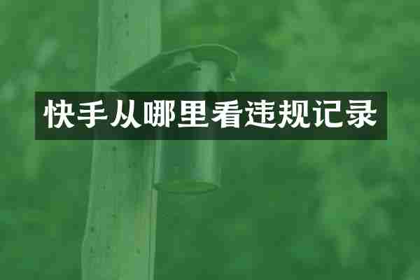 快手从哪里看违规记录