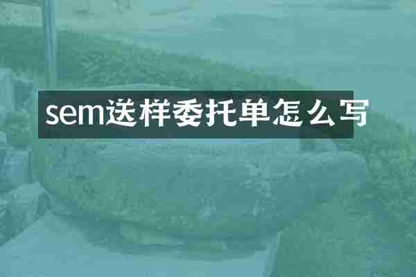 sem送样委托单怎么写