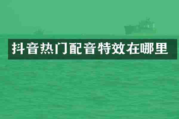 抖音热门配音特效在哪里