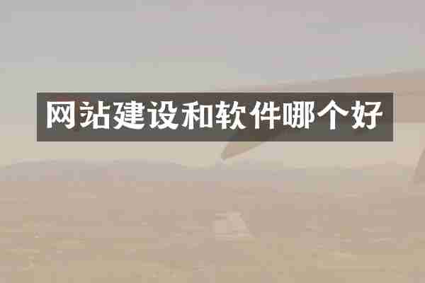 网站建设和软件哪个好