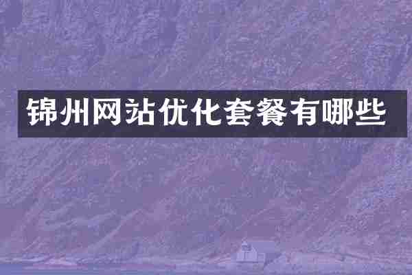 锦州网站优化套餐有哪些