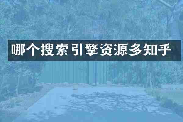 哪个搜索引擎资源多知乎