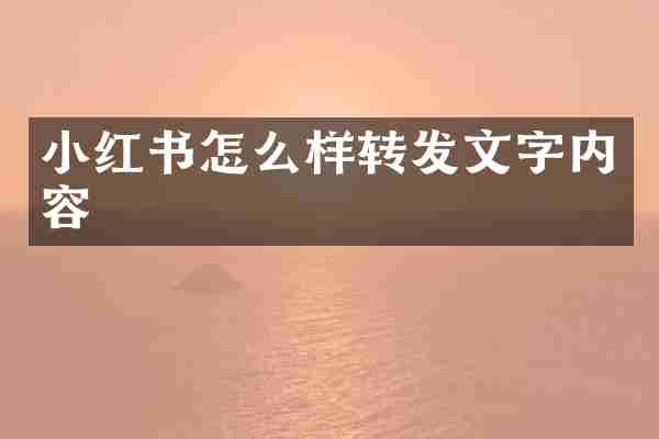 小红书怎么样转发文字内容