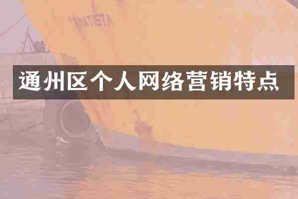 通州区个人网络营销特点