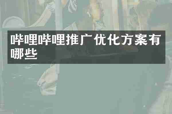 哔哩哔哩推广优化方案有哪些