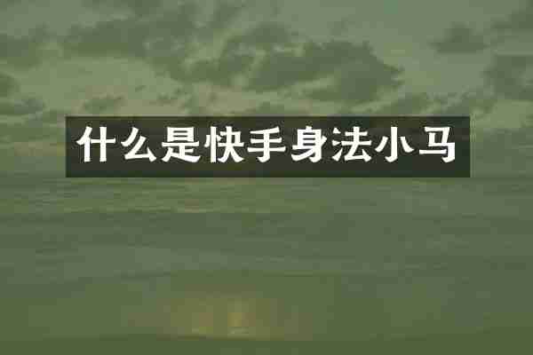 什么是快手身法小马