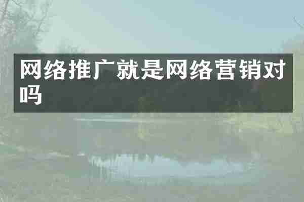 网络推广就是网络营销对吗