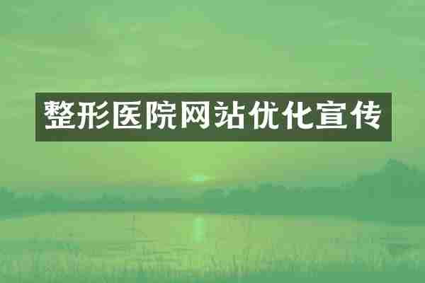 整形医院网站优化宣传