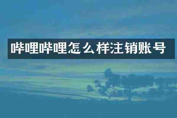 哔哩哔哩怎么样注销账号