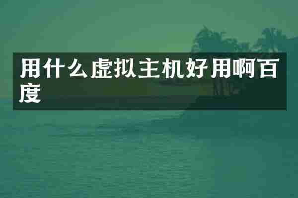 用什么虚拟主机好用啊百度