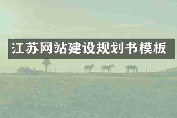 江苏网站建设规划书模板