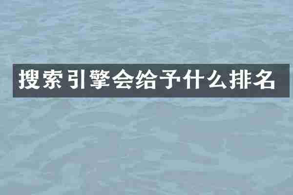搜索引擎会给予什么排名