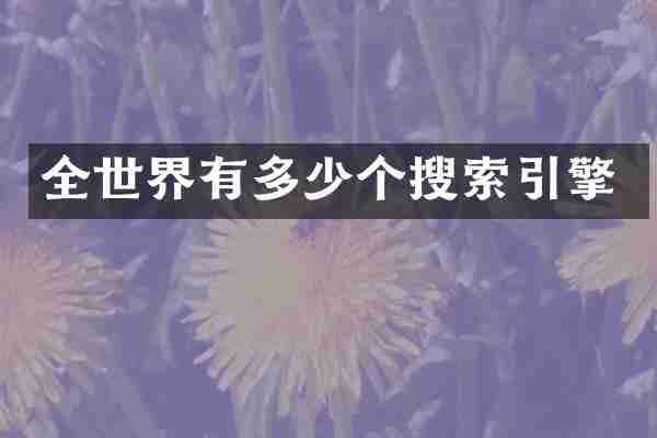 全世界有多少个搜索引擎