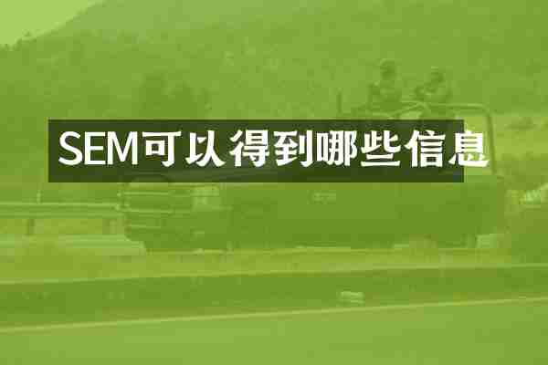 SEM可以得到哪些信息
