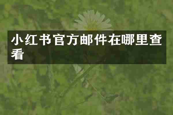 小红书官方邮件在哪里查看