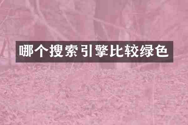 哪个搜索引擎比较绿色