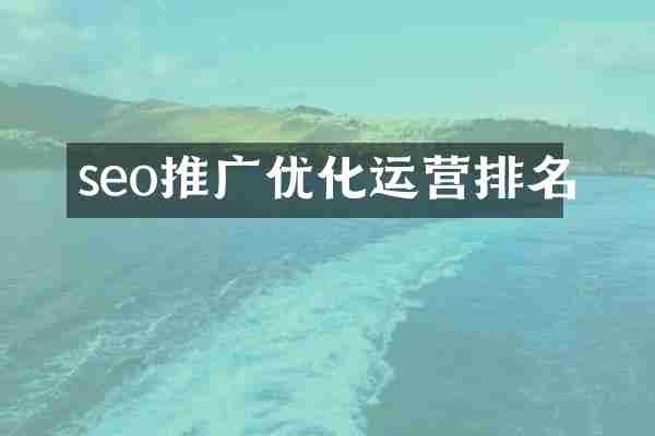 seo推广优化运营排名