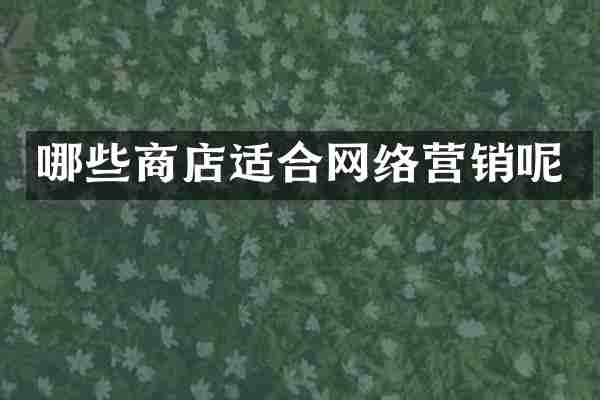 哪些商店适合网络营销呢