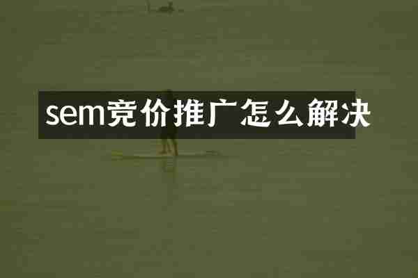sem竞价推广怎么解决