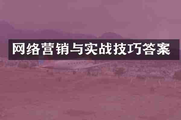 网络营销与实战技巧答案