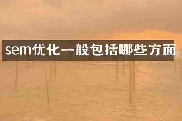sem优化一般包括哪些方面