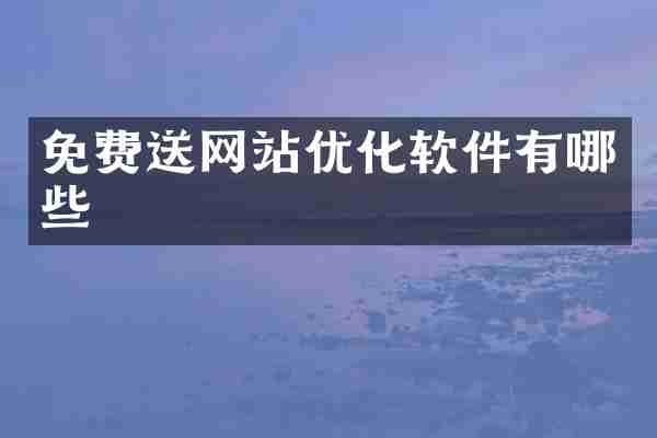 免费送网站优化软件有哪些
