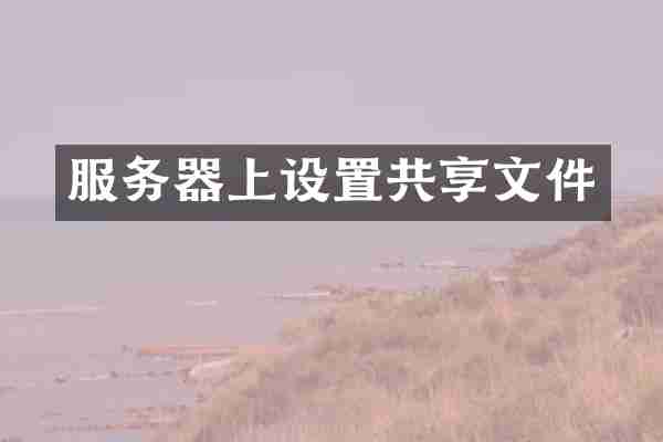 服务器上设置共享文件