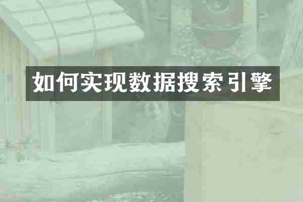 如何实现数据搜索引擎